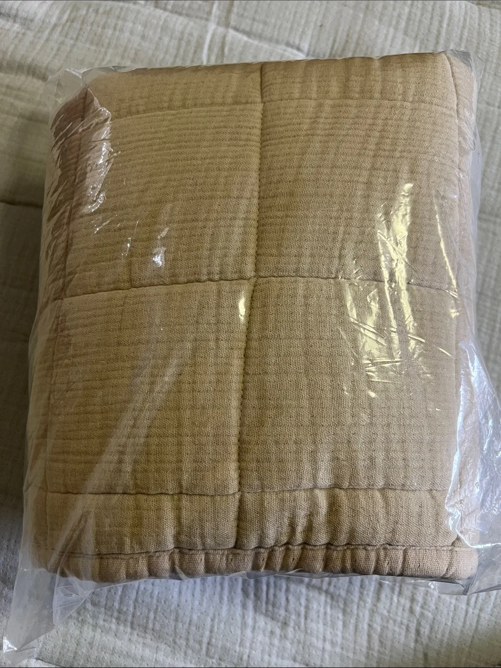Quince Organic Cotton Gauze Box Quilt Sham Set Dune